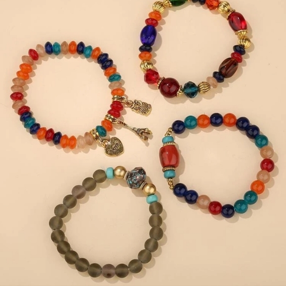 4pcs Colorful Beaded Bracelet - Picture 3 of 4